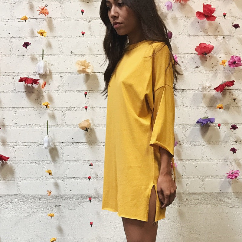 MUSTARD TIE TUNIC / MEDIUM