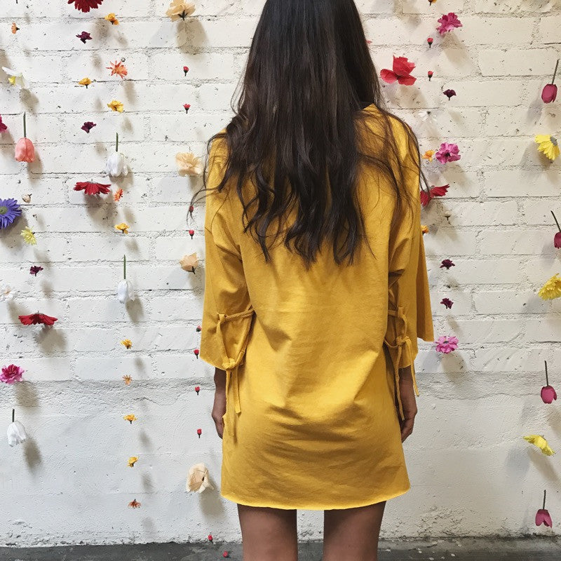 MUSTARD TIE TUNIC / MEDIUM