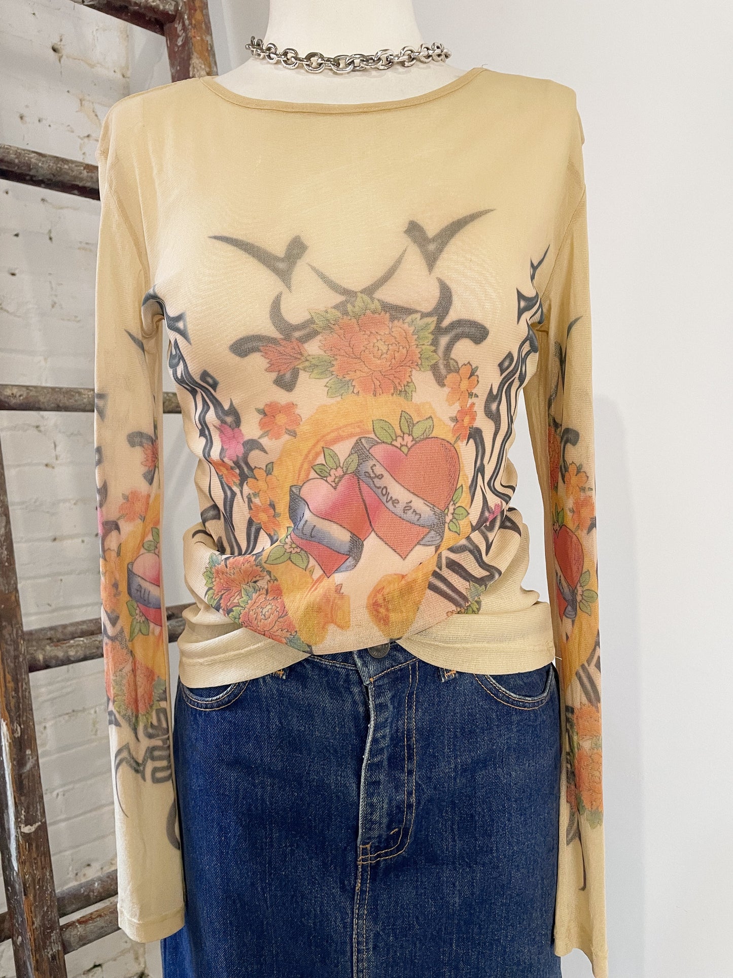 Love'em All Mesh Top