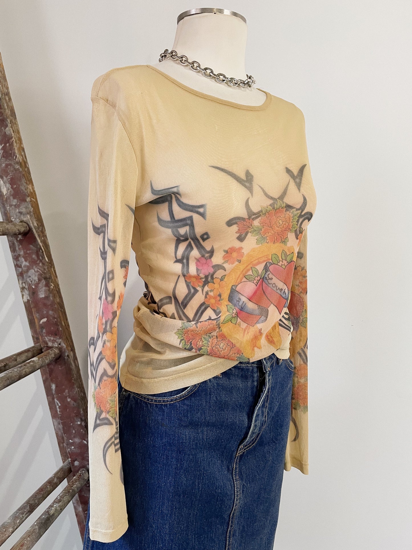 Love'em All Mesh Top