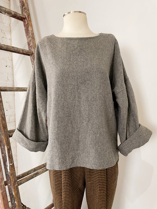 Brownstone Wool Boxy Blouse