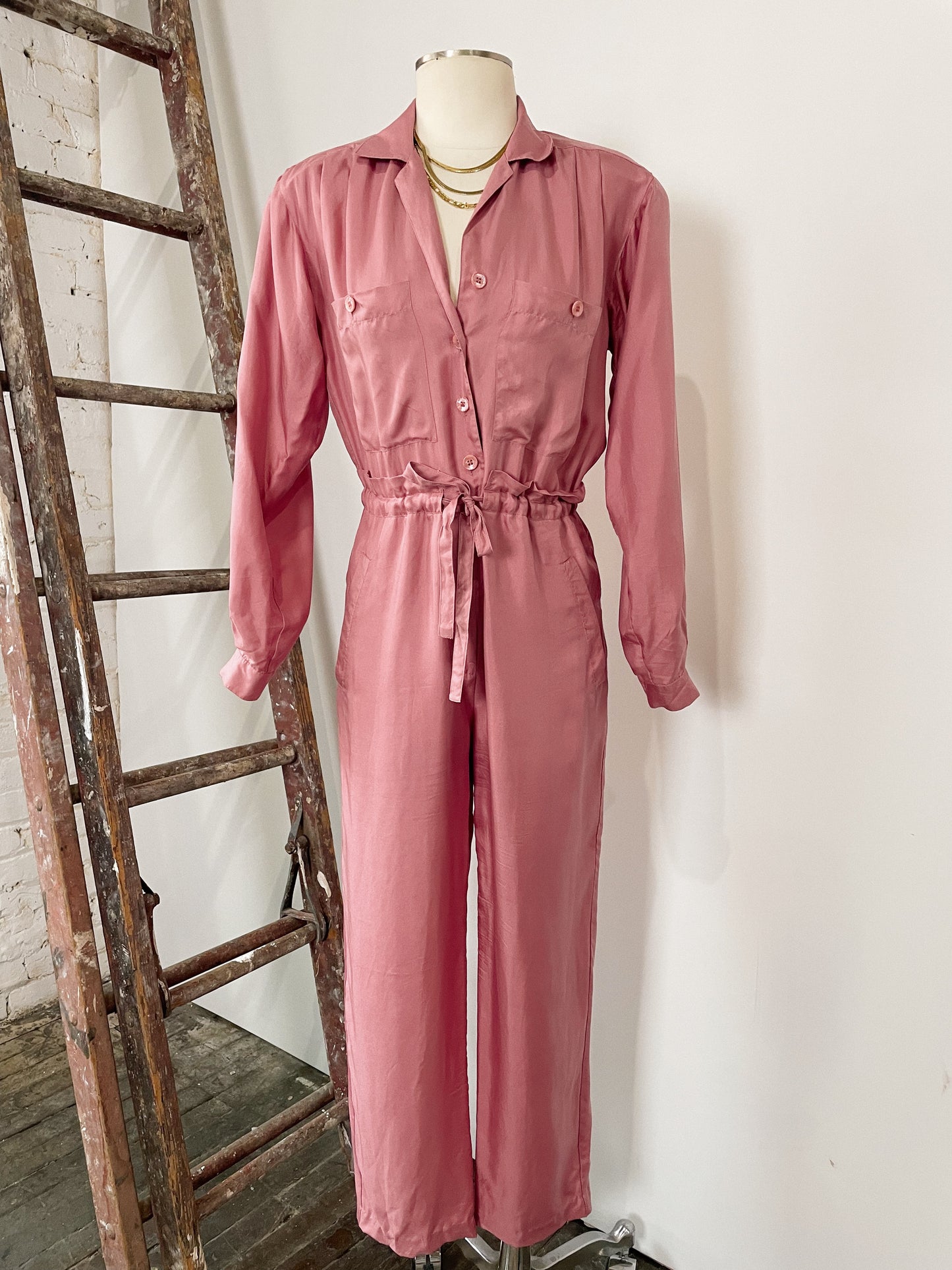 Mauve Silk Jumpsuit