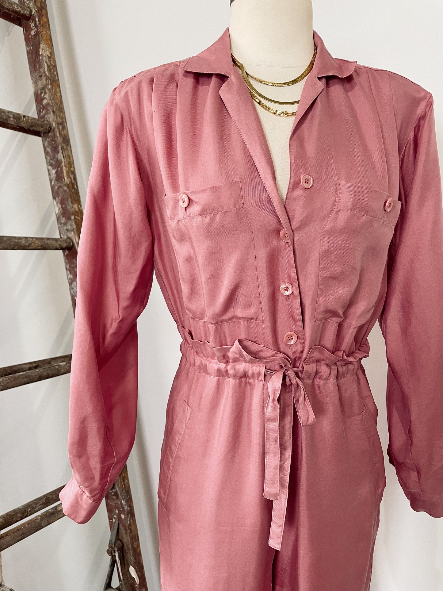 Mauve Silk Jumpsuit