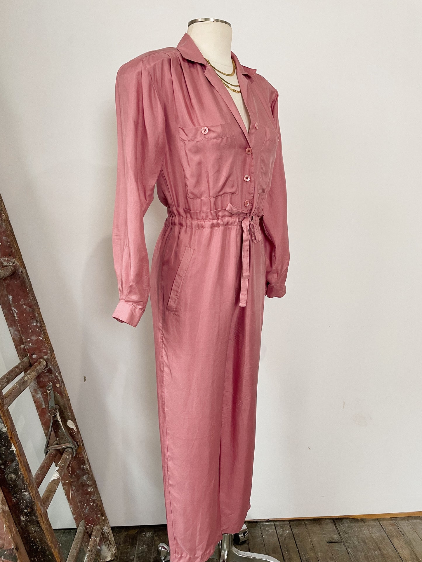 Mauve Silk Jumpsuit