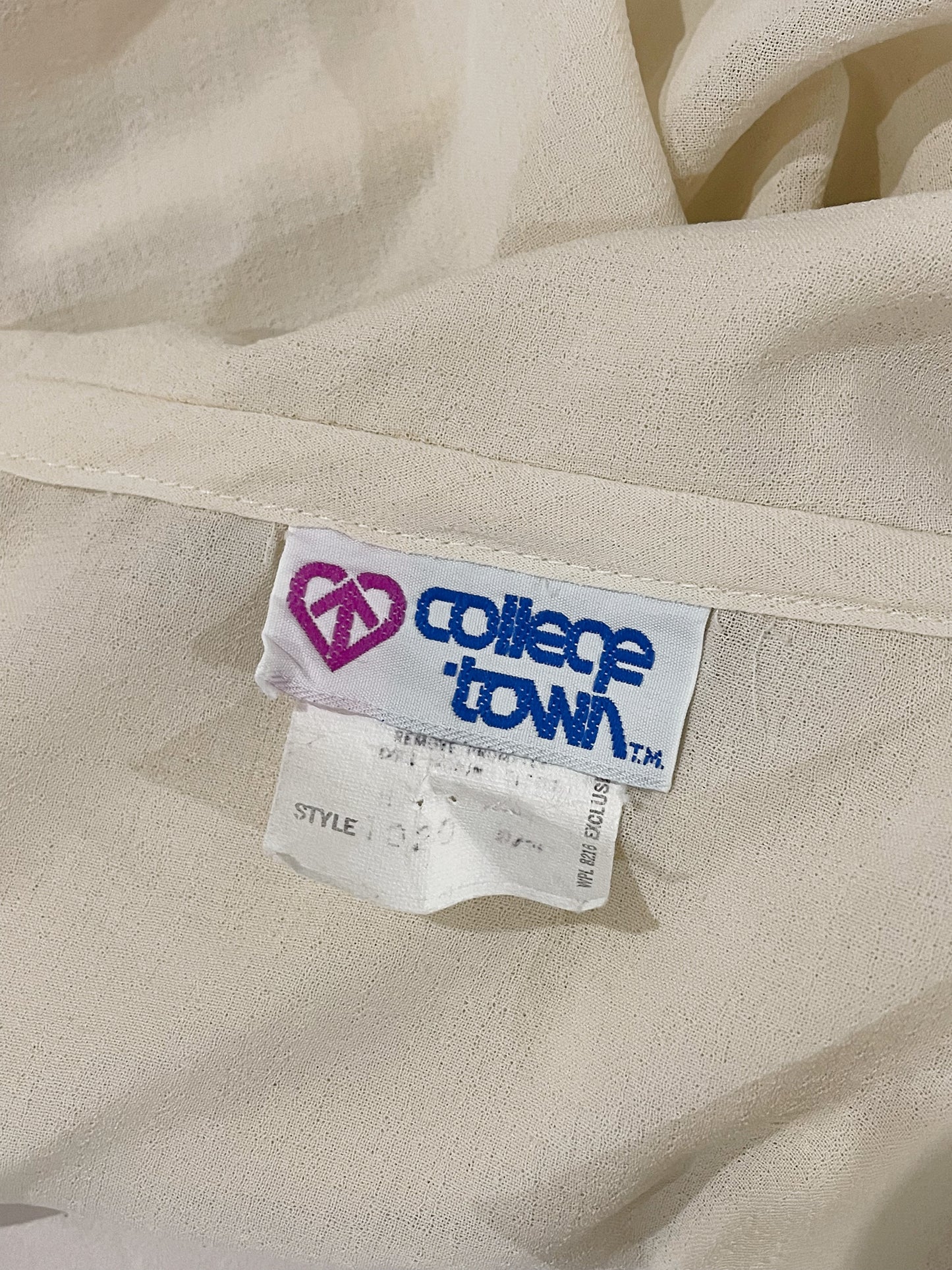 70s College Town Ivory Blouse
