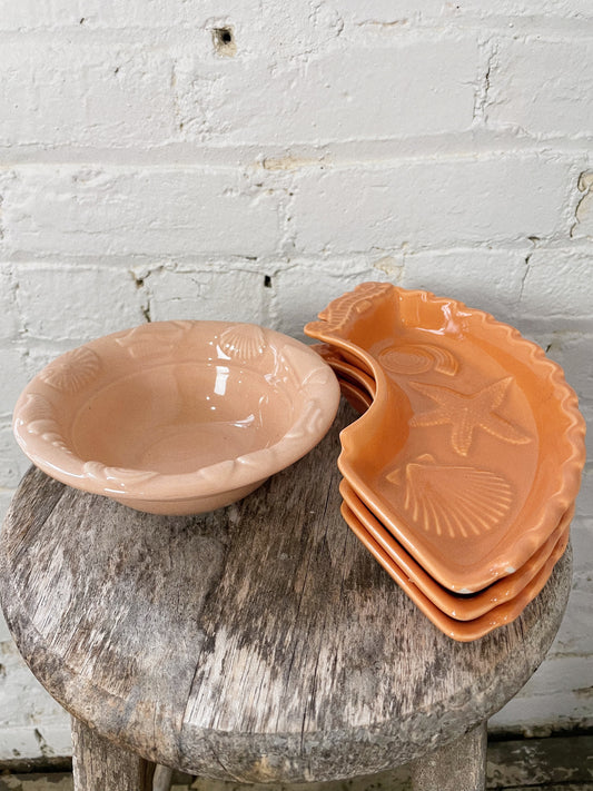 California Pottery Seashell Ceramic Serving Dishes