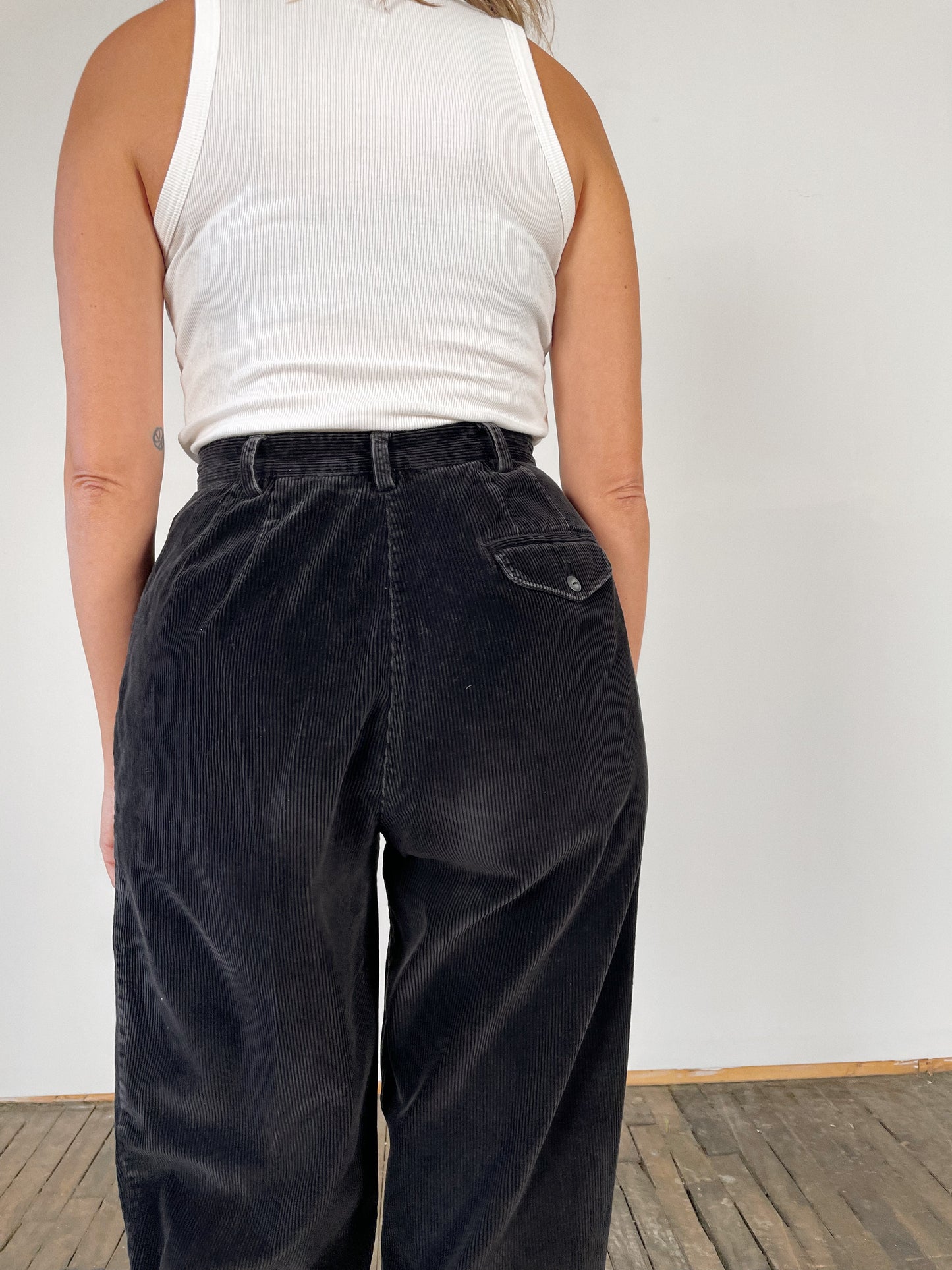 Black 90s Corduroy Trouser