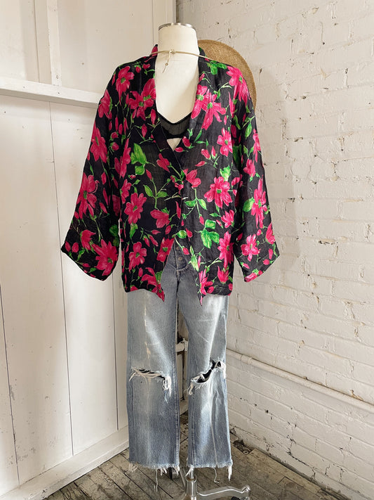 Linen Floral Kimono