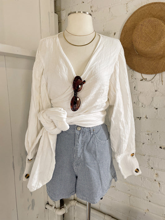 Gauze Oversize Wrap Shirt