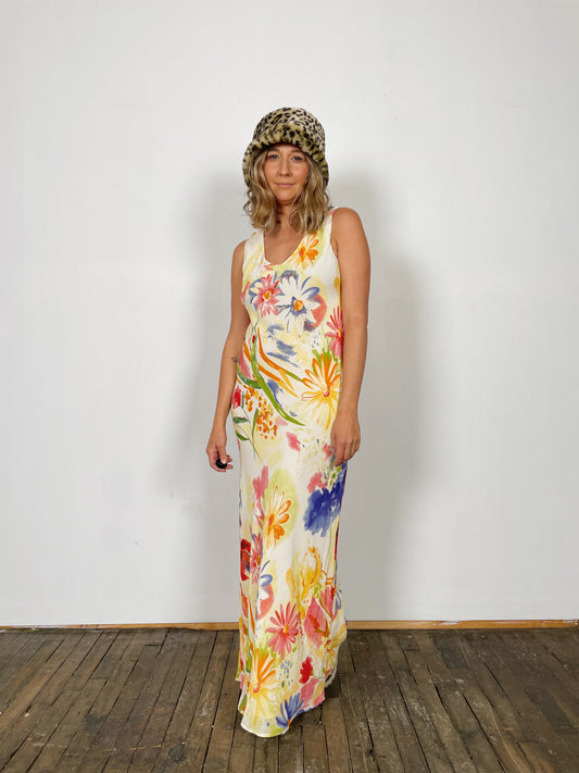 Watercolor Floral Maxi Dress