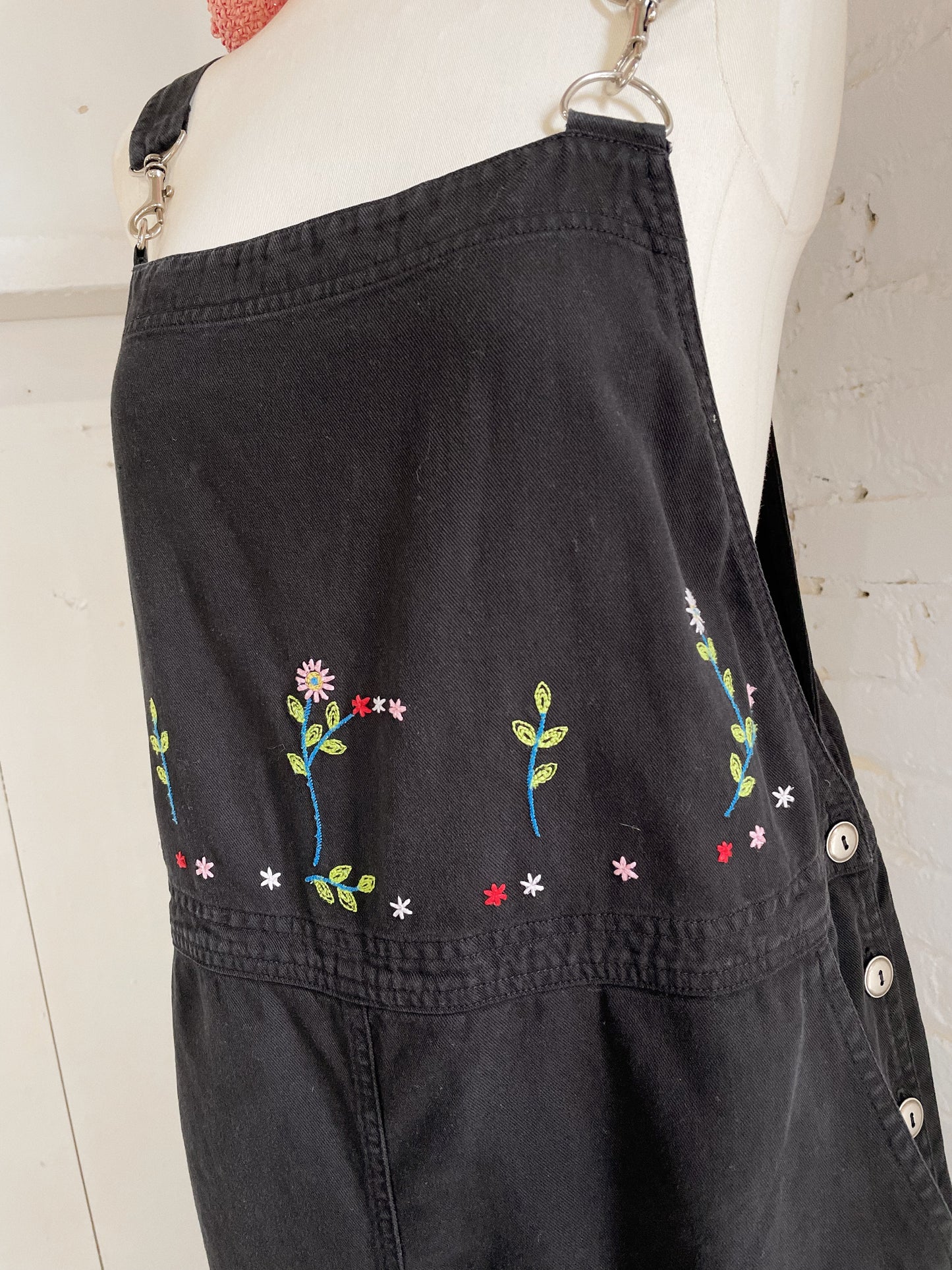 Y2K Embroidered Overall Dress