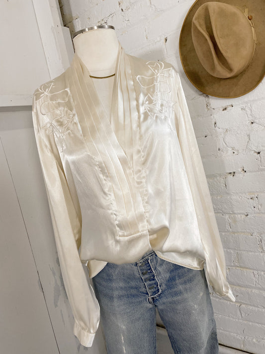 Lily Embroidered Ivory Blouse