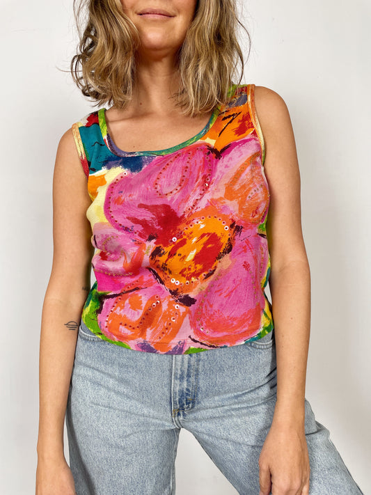 Bold Watercolor Crop Tank