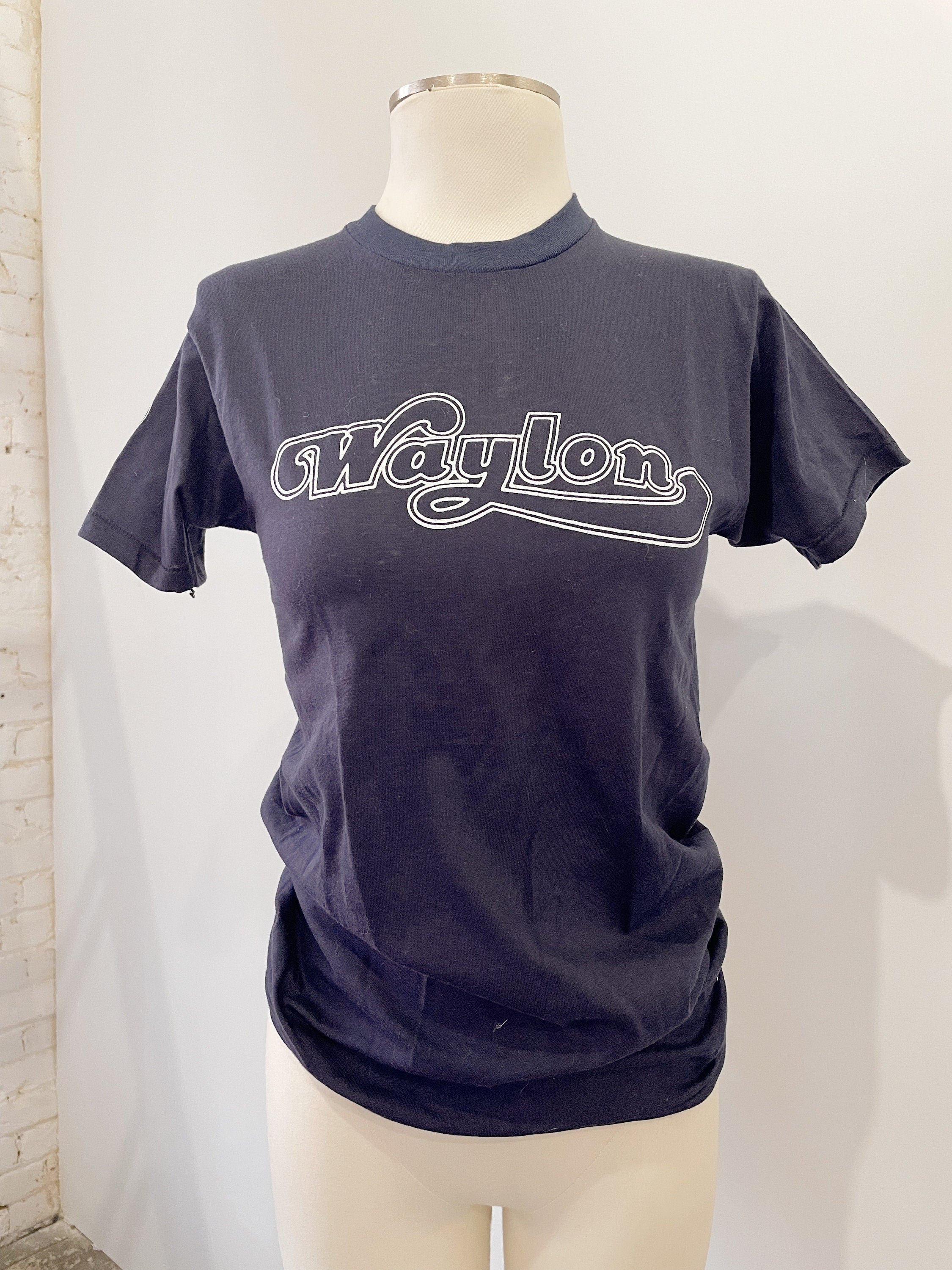Waylon Jennings 70s Navy Tour T-Shirt – dry vtg and