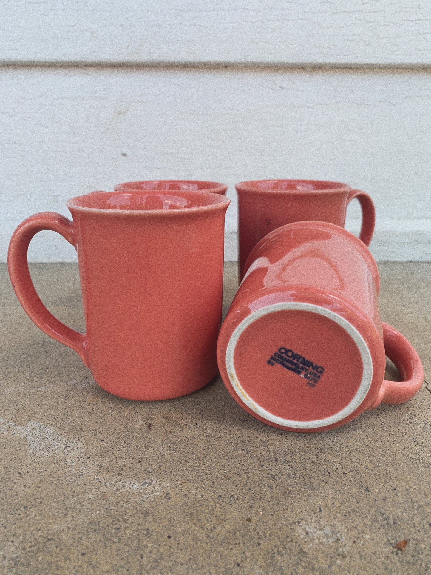 DUSTY ROSE CORNING MUGS, SET OF 4